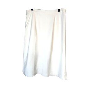 ZARA Large White Midi Skirt Back Slit 70% Viscose Blend Elegant & Versatile